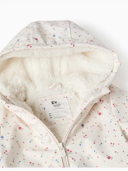 Parka à capuche avec doublure en sherpa et fleurs - Kiabi Parka à capuche avec doublure en sherpa et fleurs - Kiabi