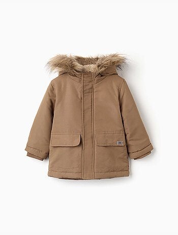 Parka à capuche avec doublure en sherpa