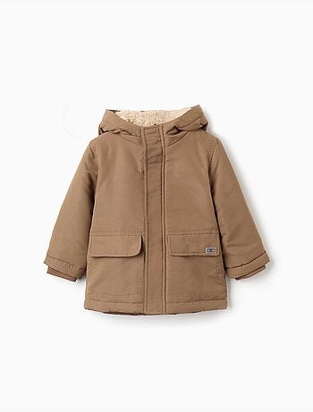 Parka à capuche avec doublure en sherpa