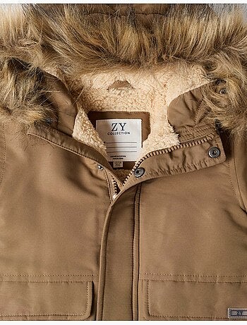 Parka à capuche avec doublure en sherpa