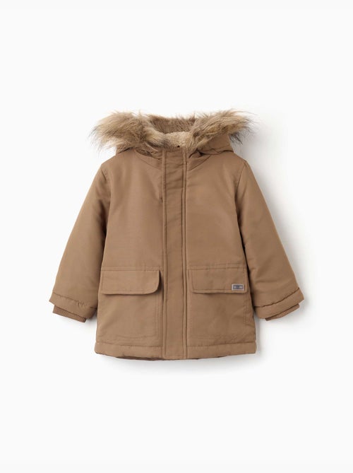 Parka à capuche avec doublure en sherpa - Kiabi Parka à capuche avec doublure en sherpa - Kiabi