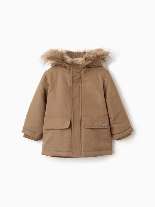 Parka à capuche avec doublure en sherpa - Kiabi Parka à capuche avec doublure en sherpa - Kiabi