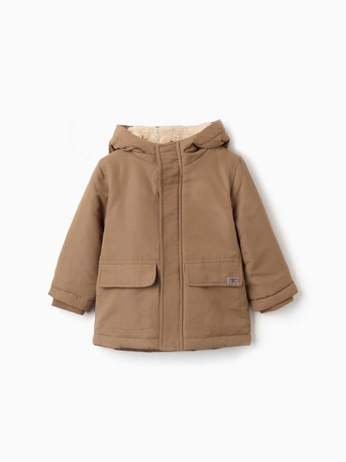 Parka à capuche avec doublure en sherpa - Kiabi Parka à capuche avec doublure en sherpa - Kiabi