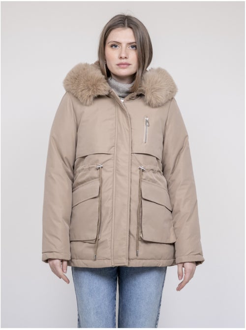 Parka à capuche avec fausse fourrure USMAR - Kiabi