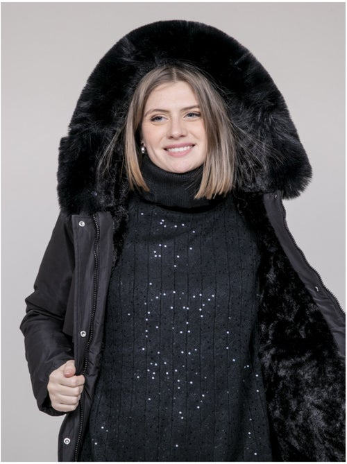 Parka à capuche avec fausse fourrure USMAR - Kiabi