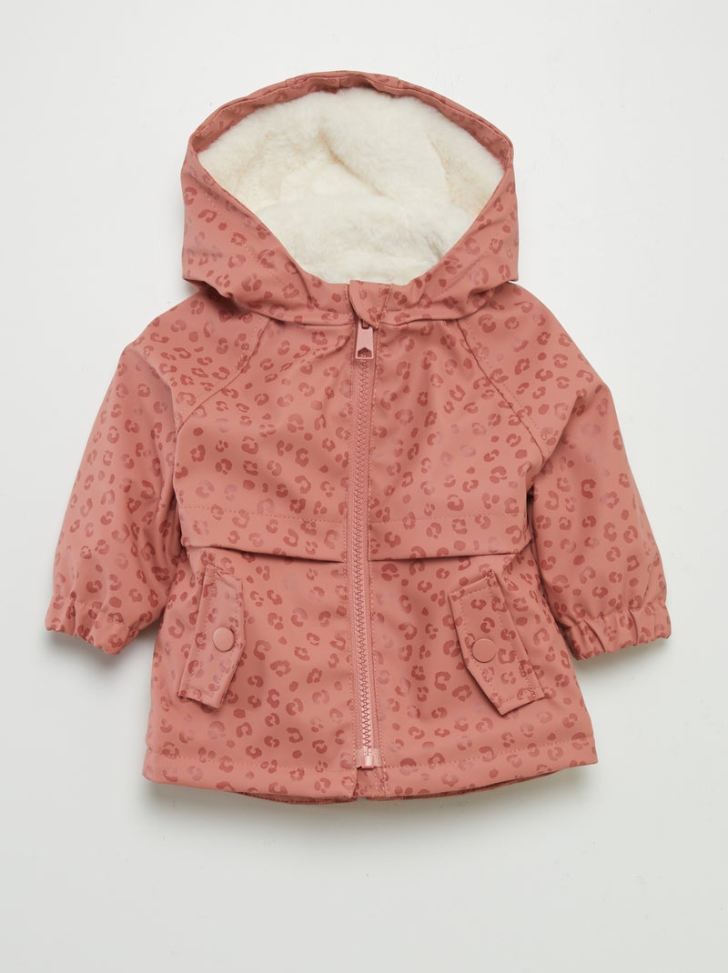 Parka à capuche avec fausses fourrure Rose - Kiabi