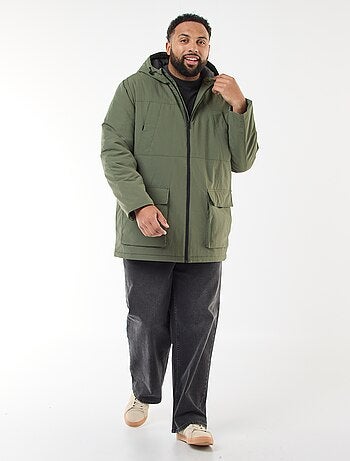 Parka à capuche avec poches plaquées double entrée doublées polaire