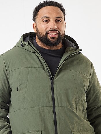 Parka à capuche avec poches plaquées double entrée doublées polaire