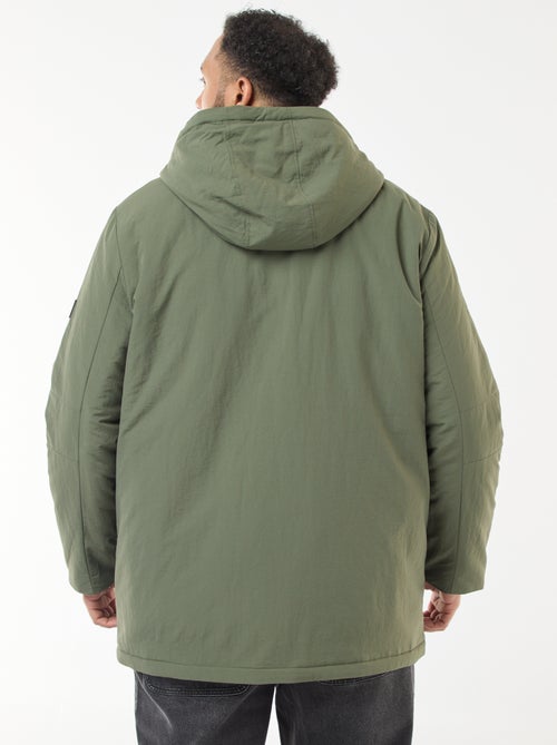 Parka à capuche avec poches plaquées double entrée doublées polaire - Kiabi
