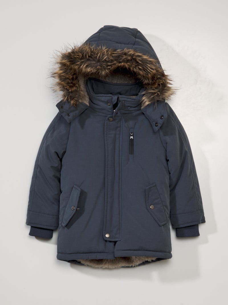 Parka à capuche bleu - Kiabi