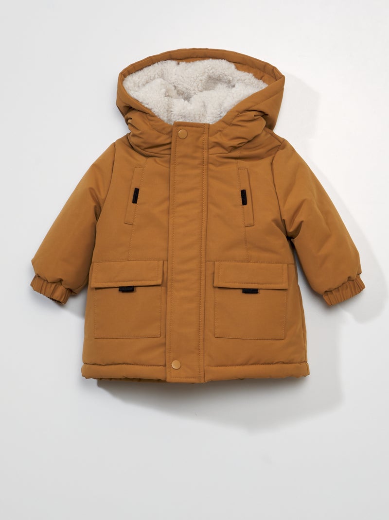 Parka à capuche Camel - Kiabi