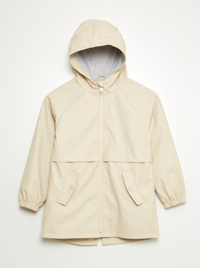 Parka à capuche déperlant Beige - Kiabi