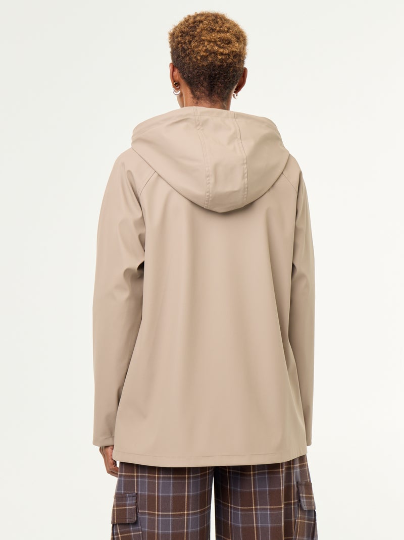 Parka à capuche déperlant Beige - Kiabi