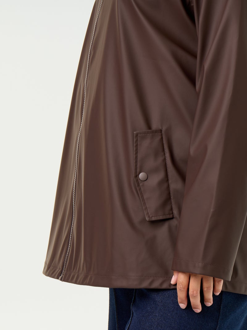 Parka à capuche déperlant Marron - Kiabi