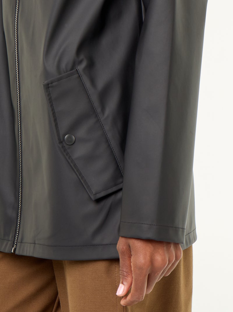 Parka à capuche déperlant Noir - Kiabi