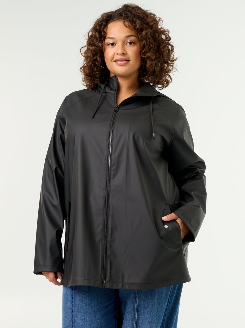 Parka à capuche déperlant Noir - Kiabi