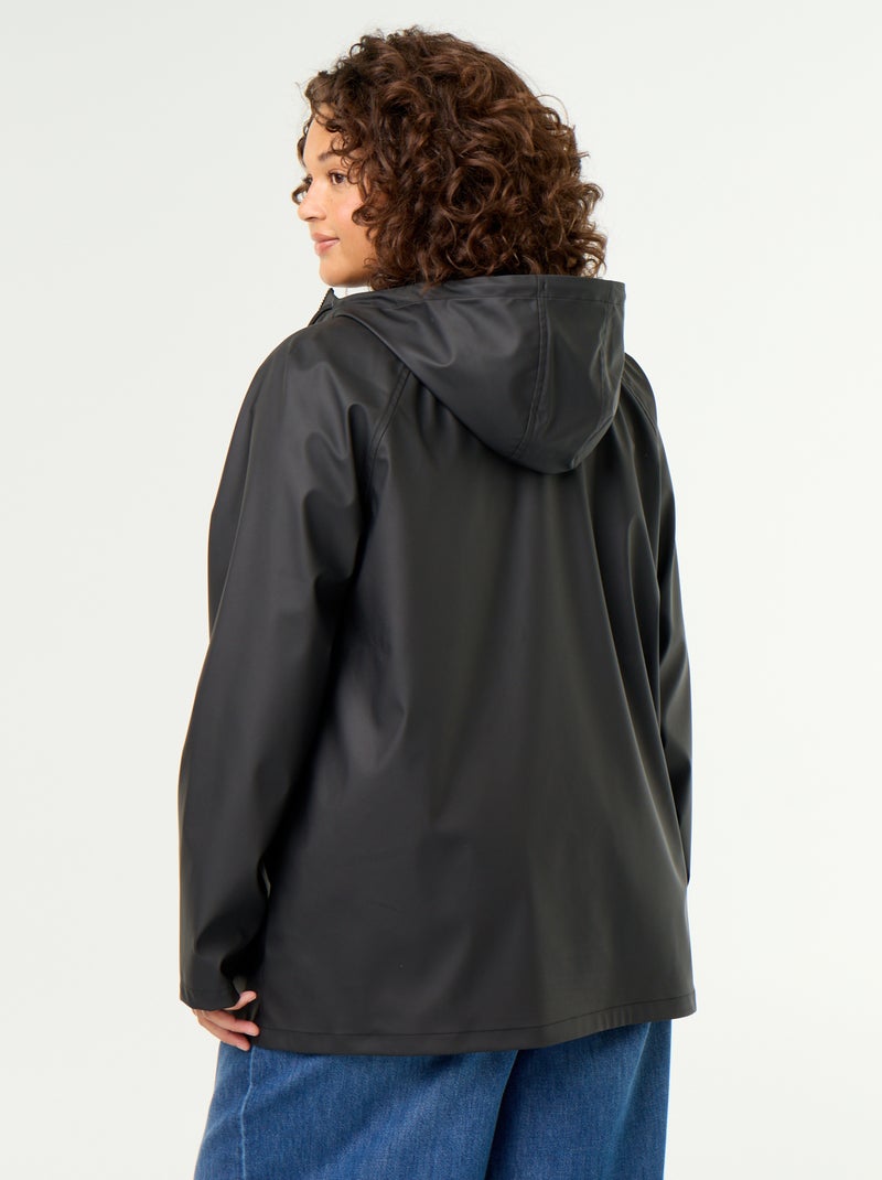 Parka à capuche déperlant Noir - Kiabi