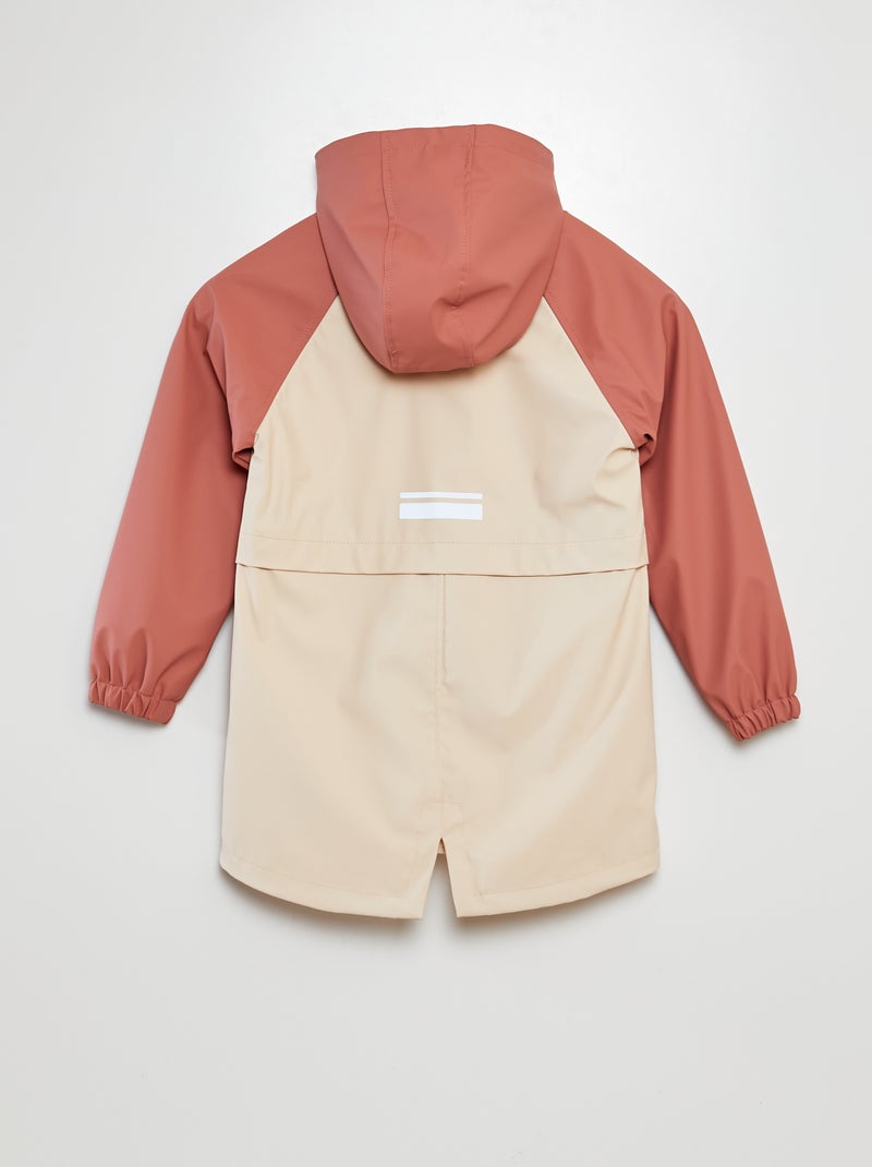 Parka à capuche déperlant ORANGE - Kiabi