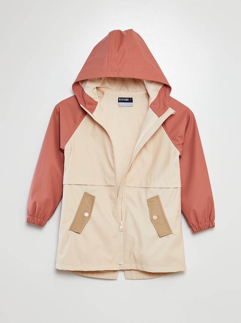 Parka à capuche déperlant ORANGE - Kiabi