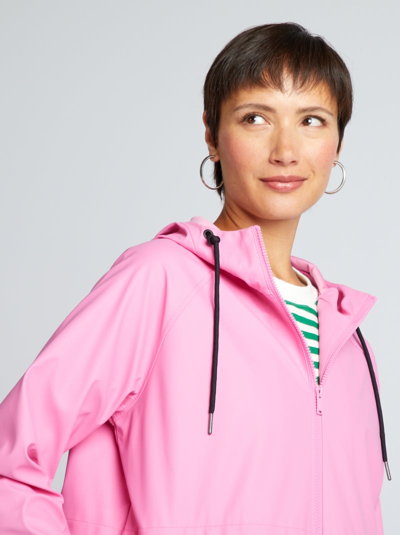 Parka à capuche déperlant Rose - Kiabi