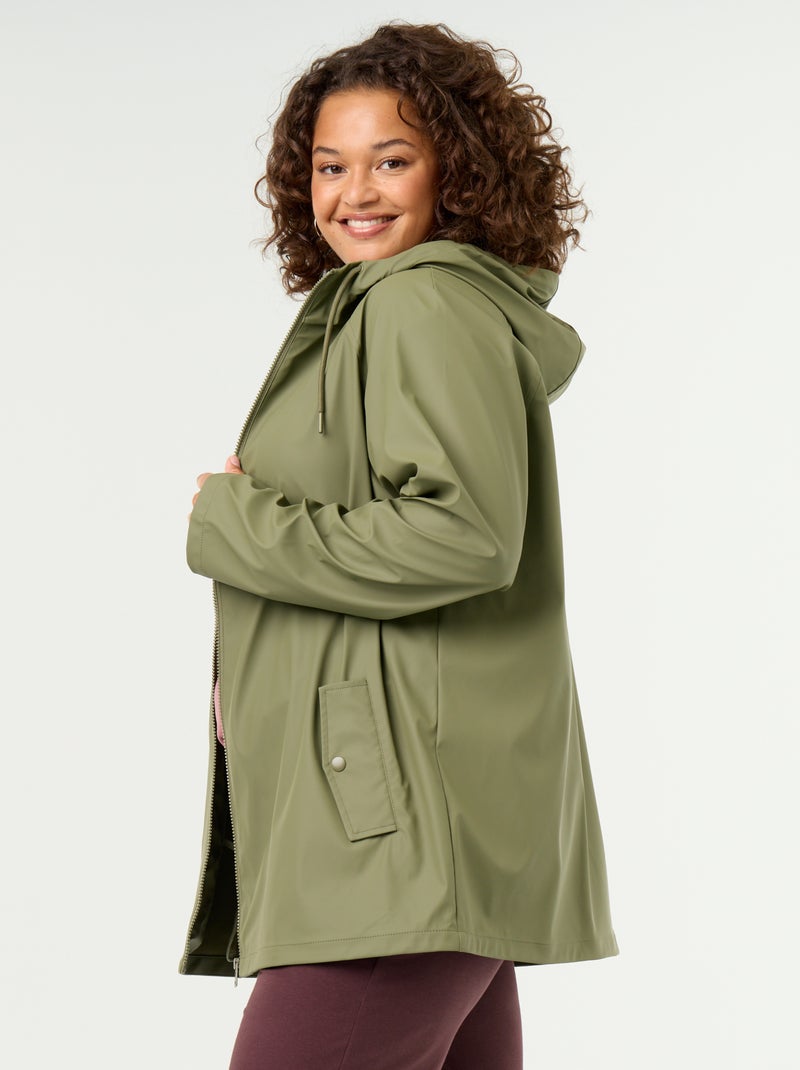 Parka à capuche déperlant Vert - Kiabi
