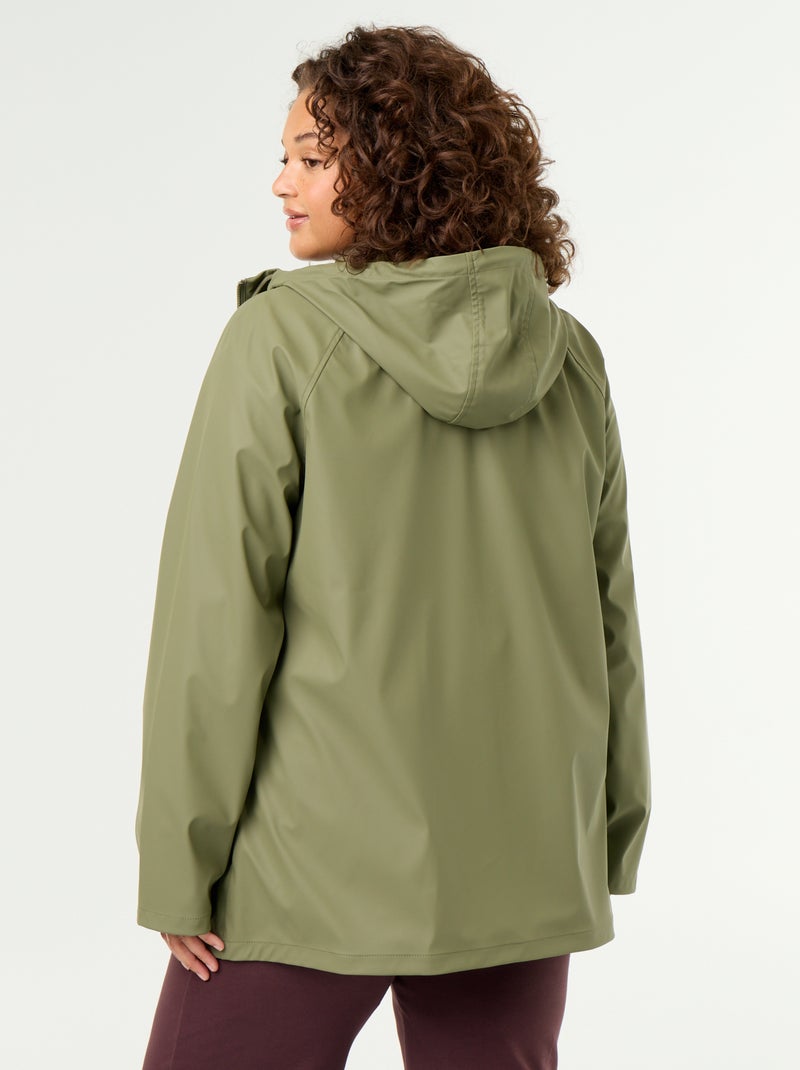 Parka à capuche déperlant Vert - Kiabi
