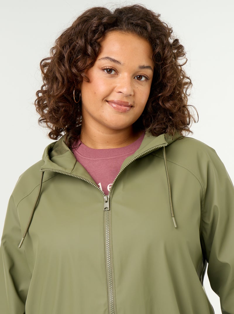 Parka à capuche déperlant Vert - Kiabi