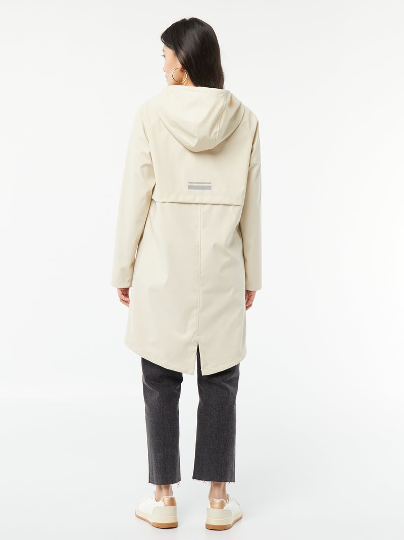 Parka à capuche déperlante Beige - Kiabi