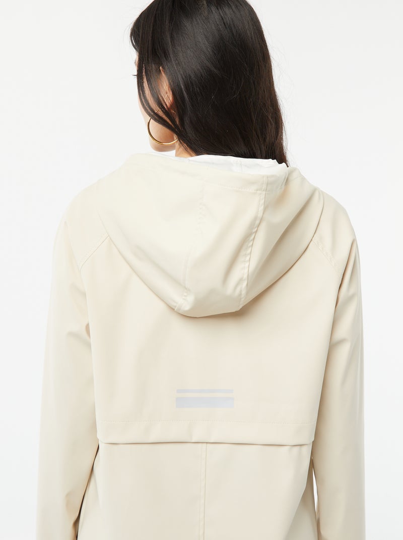 Parka à capuche déperlante Beige - Kiabi