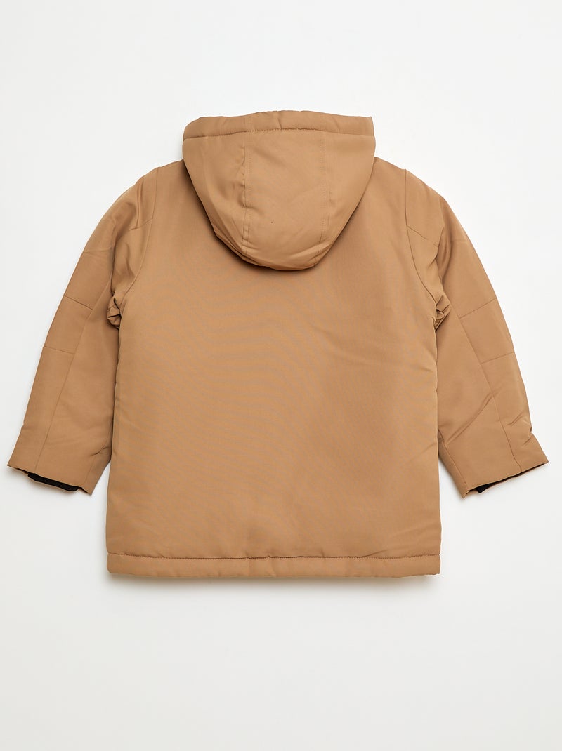 Parka à capuche déperlante Beige - Kiabi