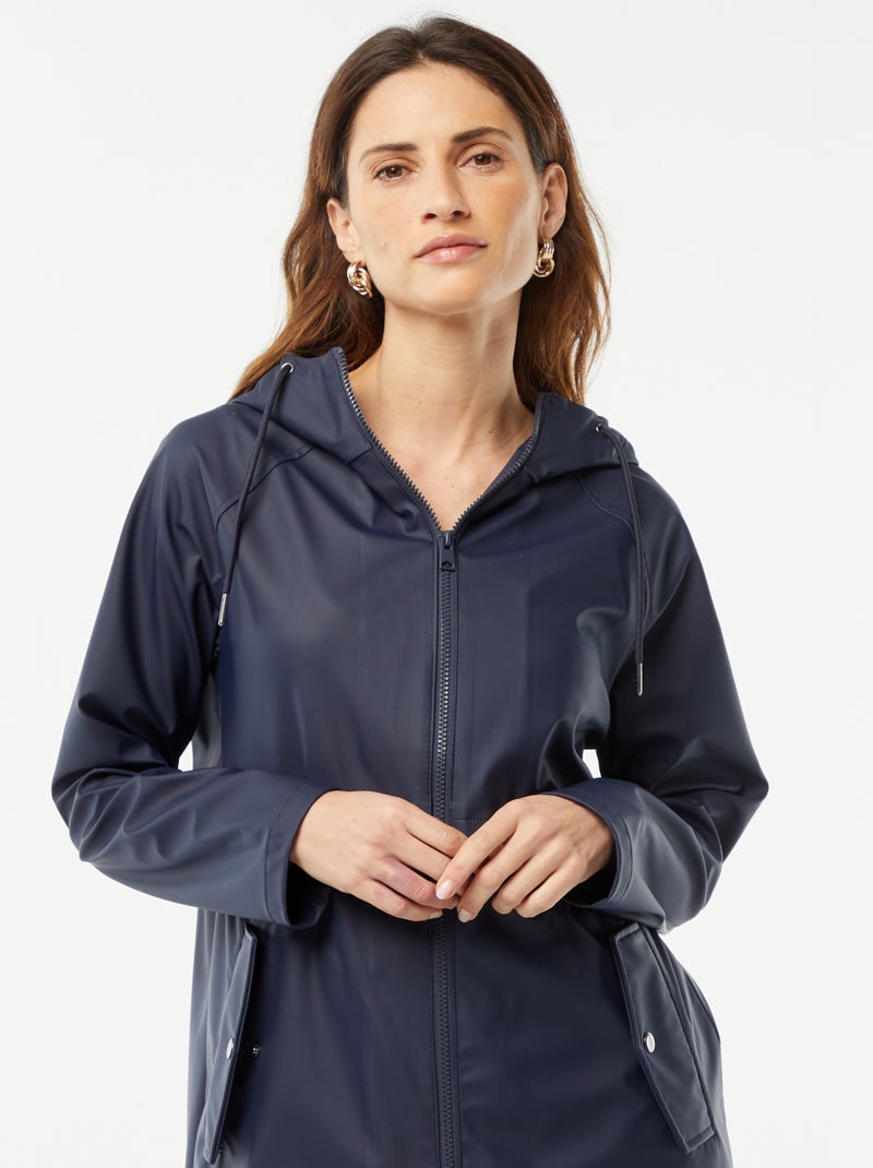 Parka à capuche déperlante Bleu marine - Kiabi