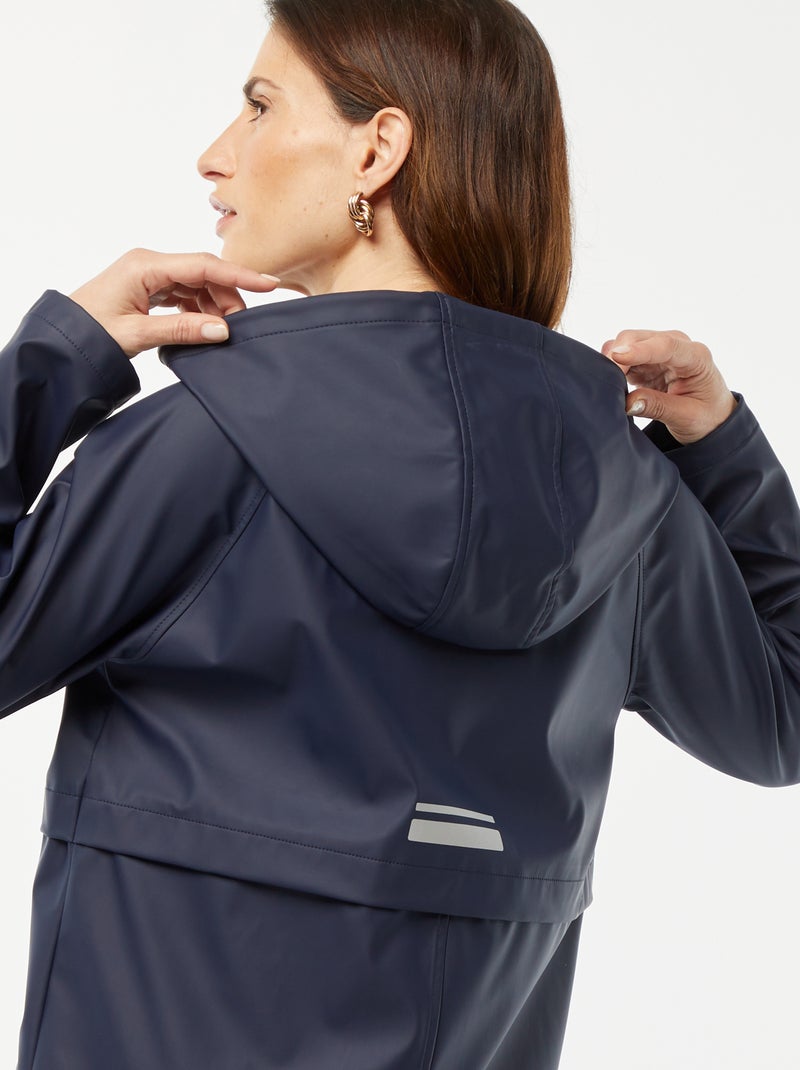 Parka à capuche déperlante Bleu marine - Kiabi