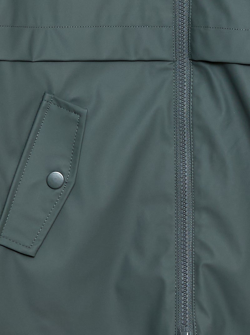 Parka à capuche déperlante Kaki - Kiabi