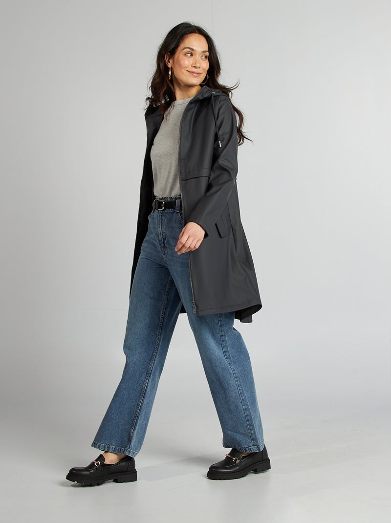 Parka à capuche déperlante Noir - Kiabi