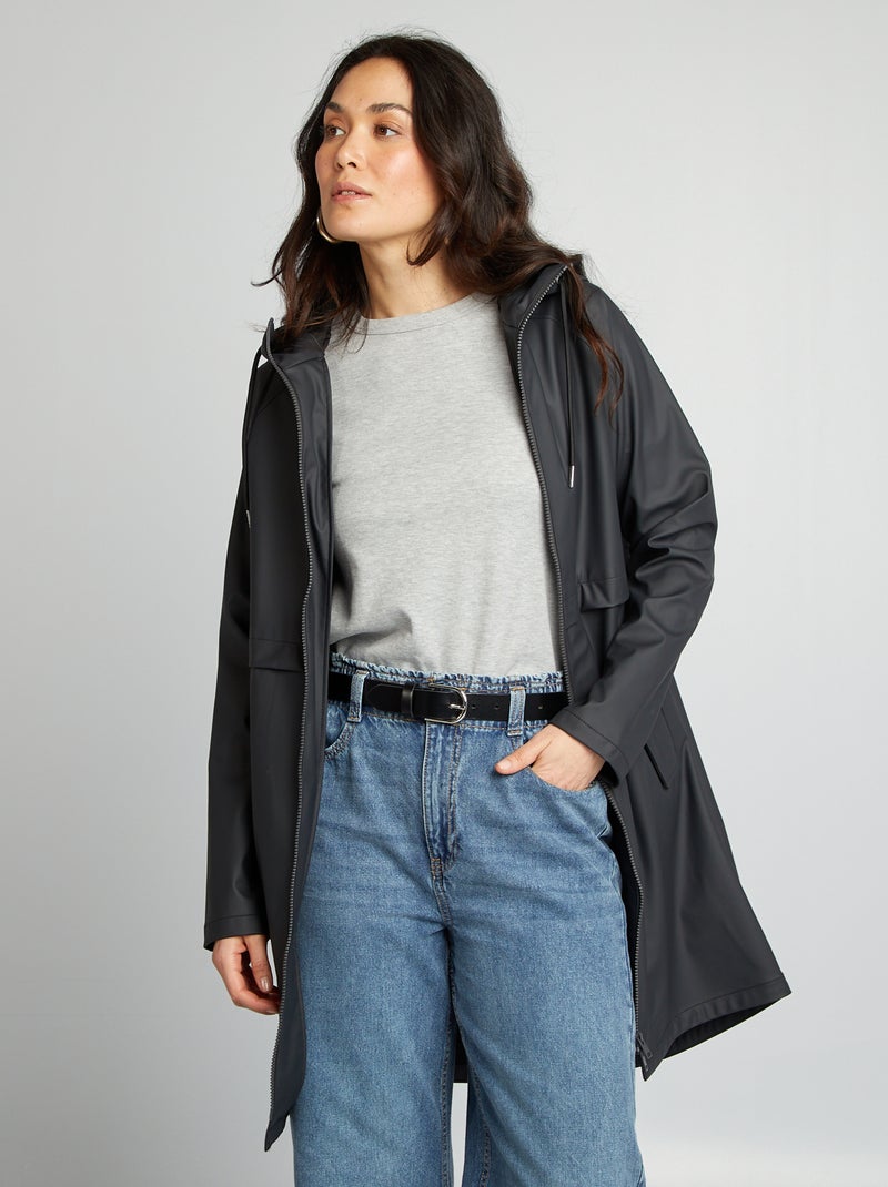 Parka à capuche déperlante Noir - Kiabi