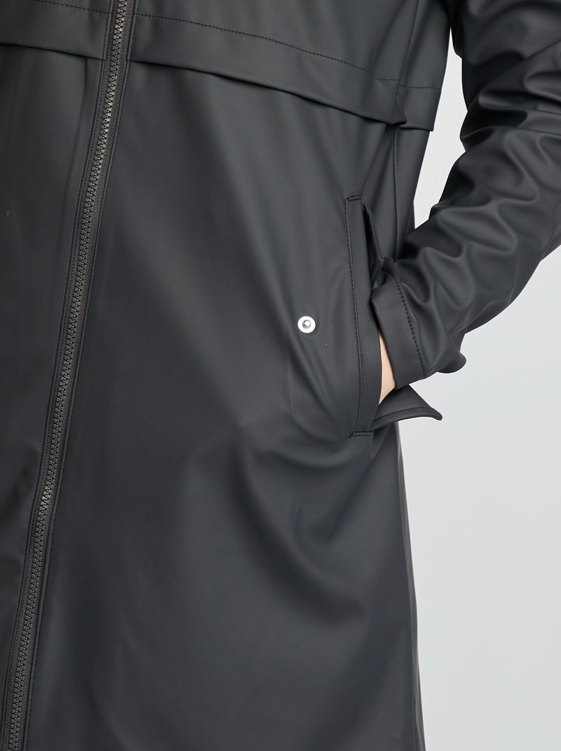 Parka à capuche déperlante Noir - Kiabi