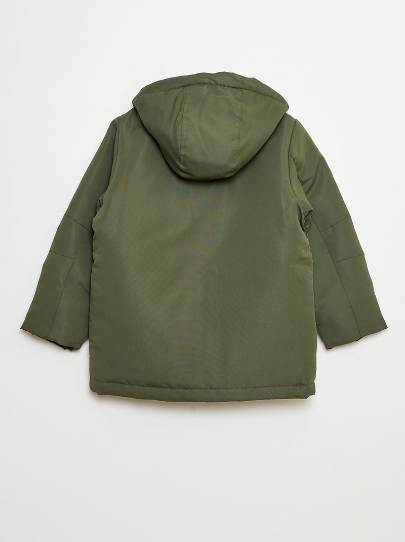 Parka à capuche déperlante Vert - Kiabi
