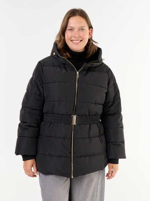 Parka à capuche doublée en fausse fourrure - Kiabi Parka à capuche doublée en fausse fourrure - Kiabi