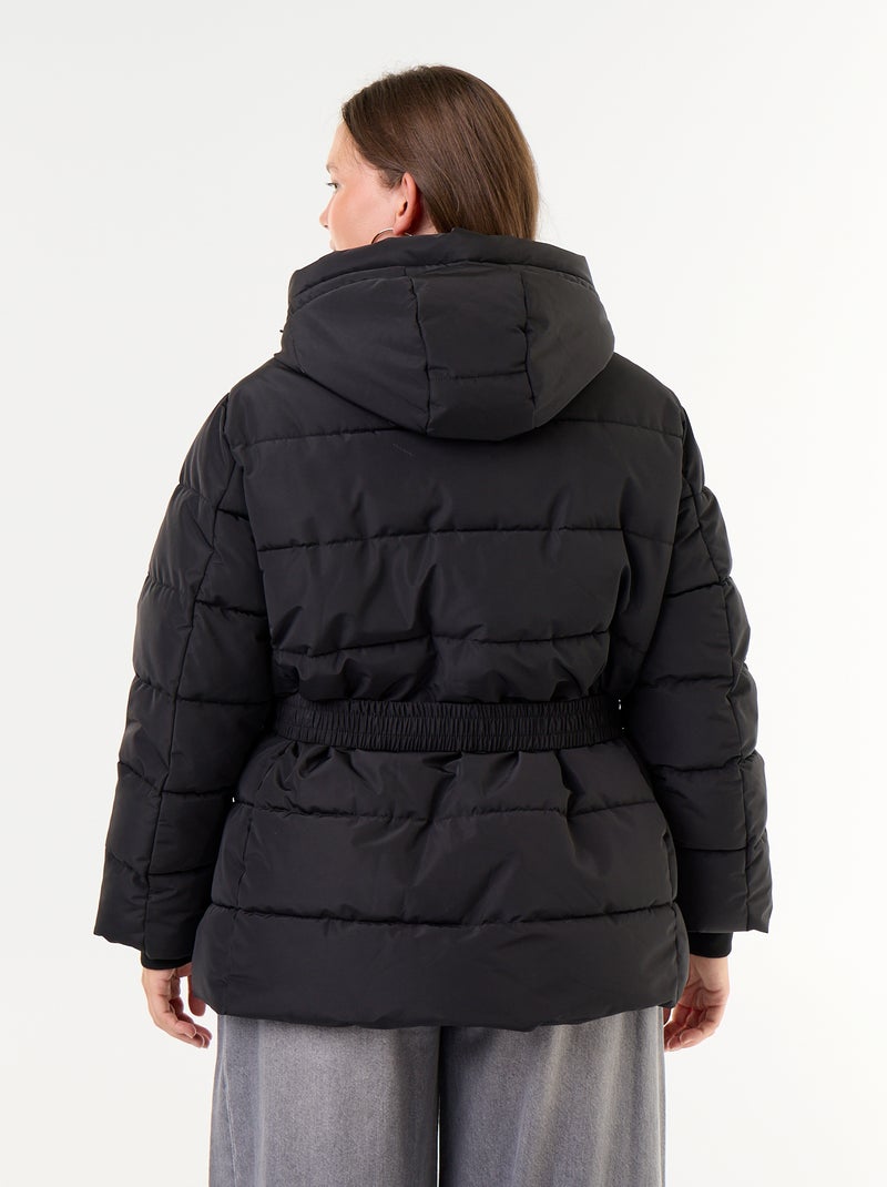 Parka à capuche doublée en fausse fourrure Noir - Kiabi