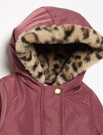 Parka à capuche doublée en fausse fourrure