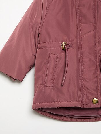 Parka à capuche doublée en fausse fourrure