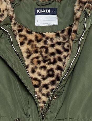 Parka à capuche doublée en fausse fourrure