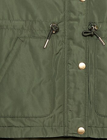 Parka à capuche doublée en fausse fourrure