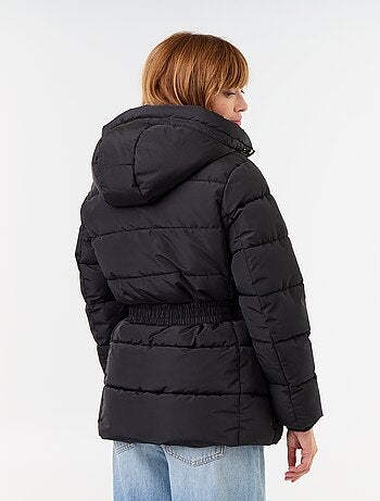 Parka à capuche doublée fausse fourrure