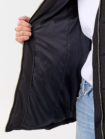 Parka à capuche doublée fausse fourrure