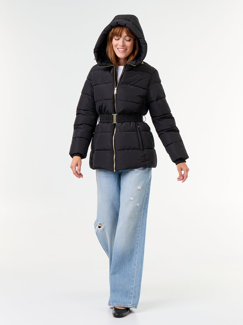 Parka à capuche doublée fausse fourrure Noir - Kiabi