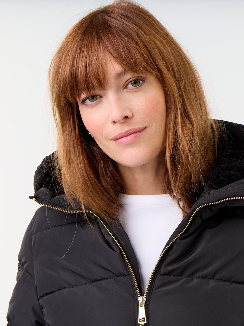 Parka à capuche doublée fausse fourrure Noir - Kiabi