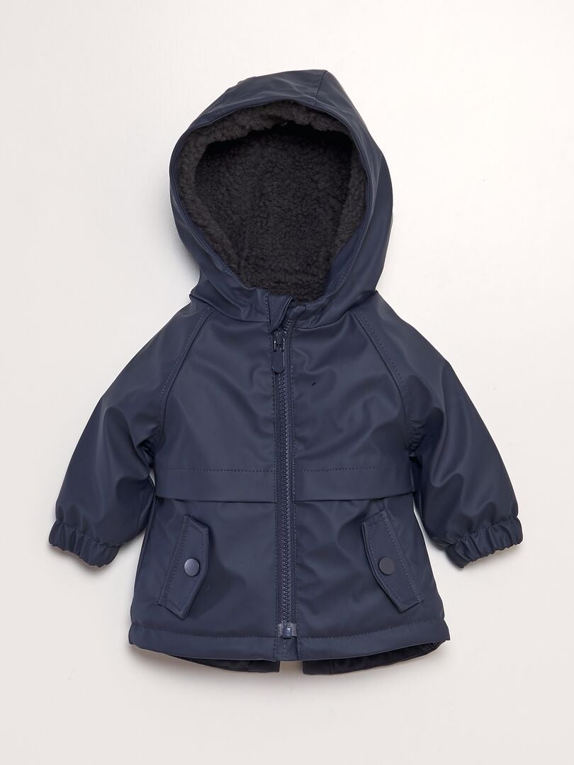 Parka à capuche effet moutonné Bleu marine - Kiabi