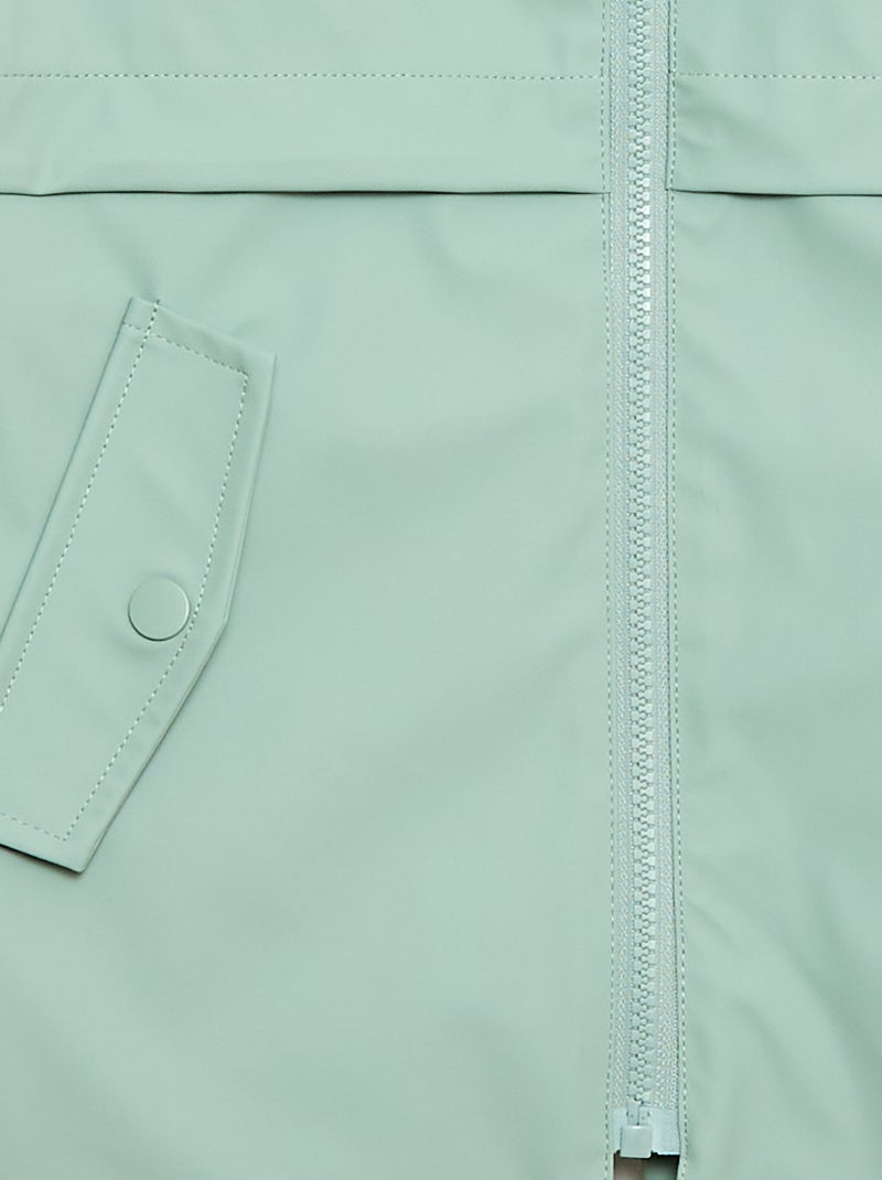 Parka à capuche en caoutchouc Vert - Kiabi