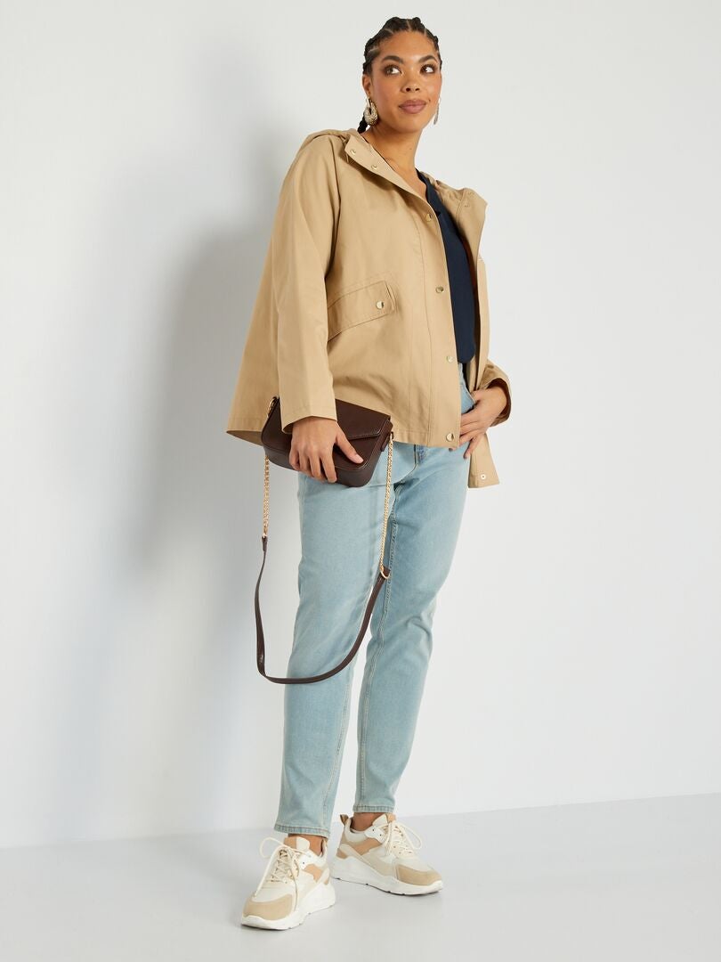 Parka à capuche en twill Beige - Kiabi